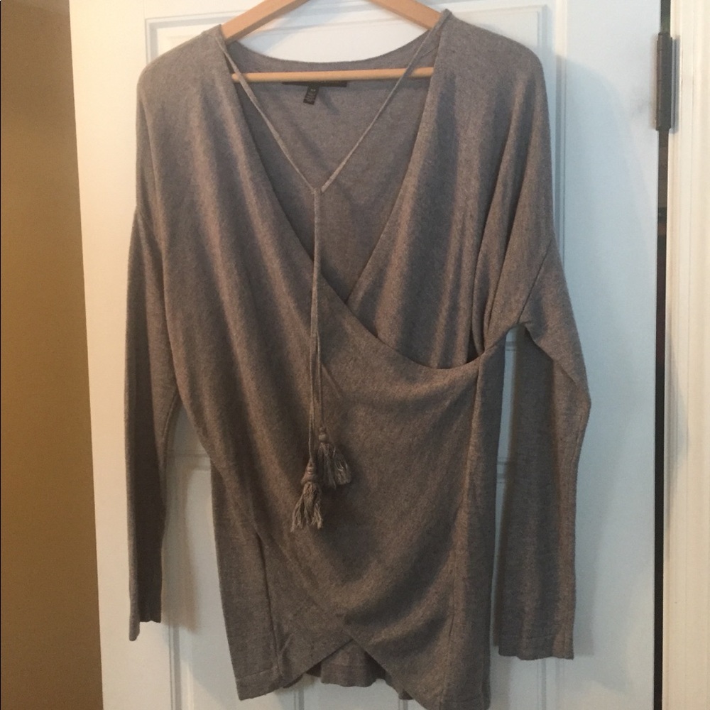 White House Black Market gray lightweight sweater